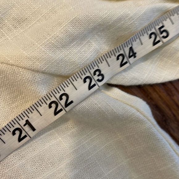 House of Harlow linen ivory puff sleeve tie back blouse xl - Picture 8 of 9